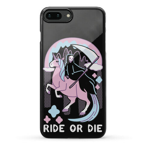 Ride or Die - Grim Reaper and Unicorn Phone Case