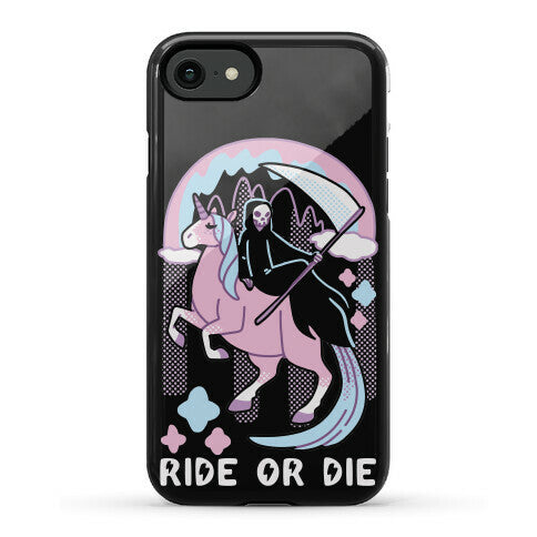 Ride or Die - Grim Reaper and Unicorn Phone Case