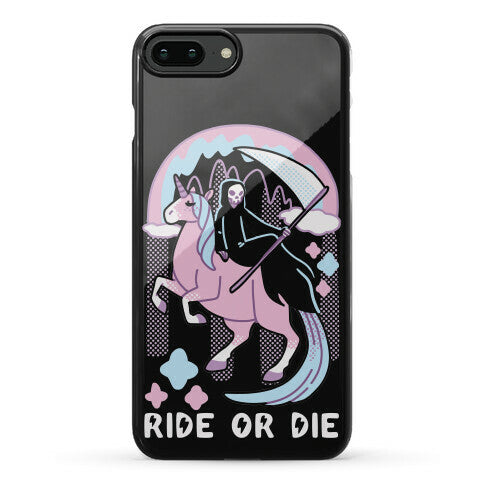 Ride or Die - Grim Reaper and Unicorn Phone Case