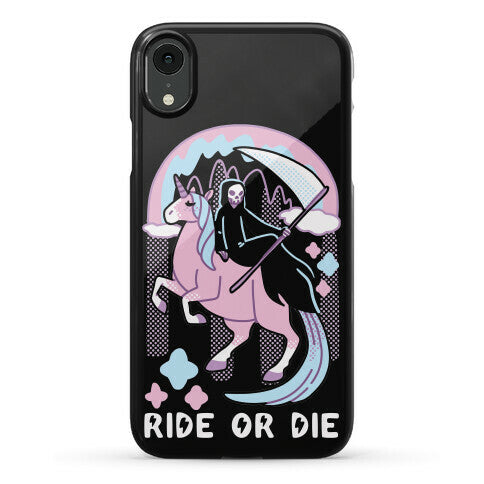 Ride or Die - Grim Reaper and Unicorn Phone Case