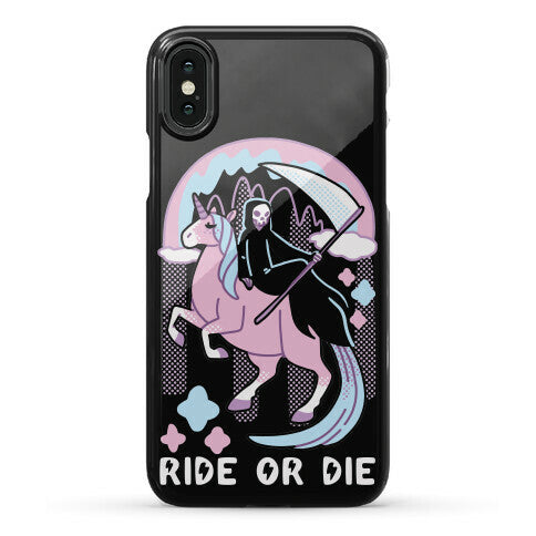 Ride or Die - Grim Reaper and Unicorn Phone Case