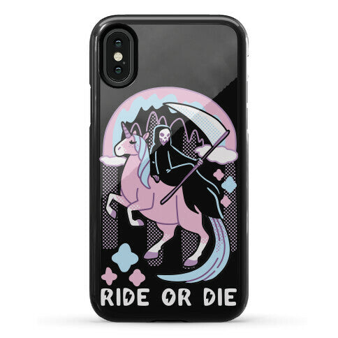 Ride or Die - Grim Reaper and Unicorn Phone Case