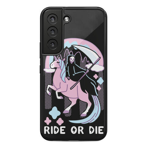 Ride or Die - Grim Reaper and Unicorn Phone Case