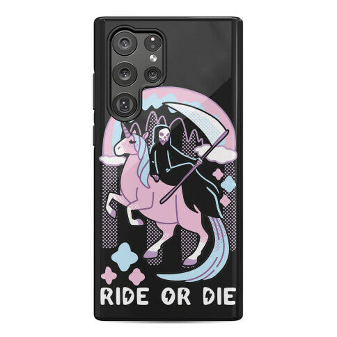 Ride or Die - Grim Reaper and Unicorn Phone Case