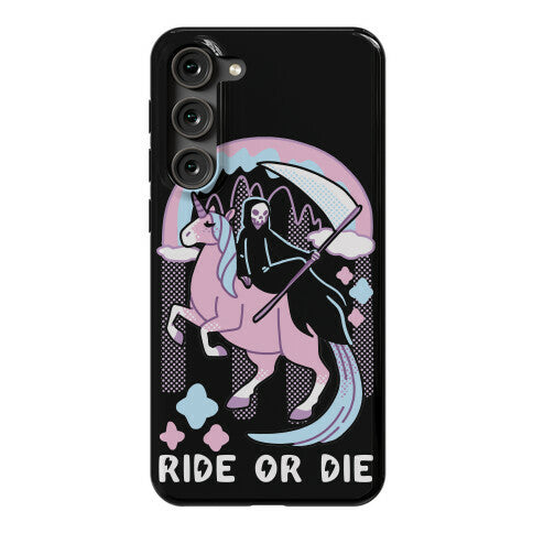 Ride or Die - Grim Reaper and Unicorn Phone Case