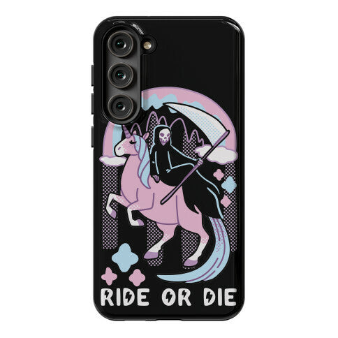 Ride or Die - Grim Reaper and Unicorn Phone Case