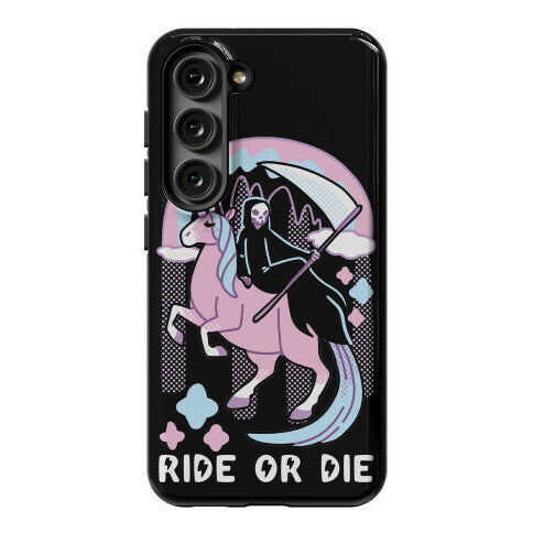 Ride or Die - Grim Reaper and Unicorn Phone Case