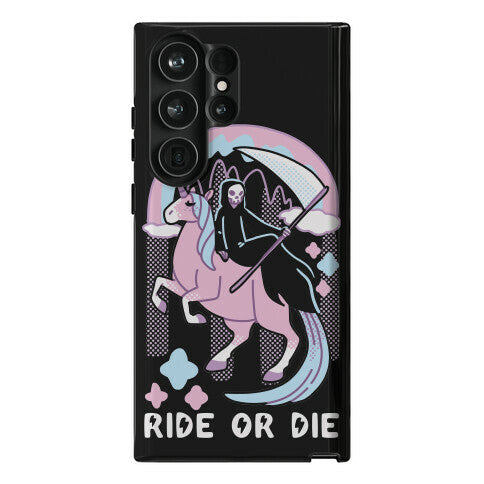 Ride or Die - Grim Reaper and Unicorn Phone Case