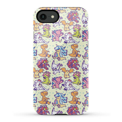 Digital Monsters Pattern Phone Case