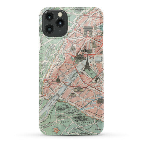 Vintage Paris Map Phone Case