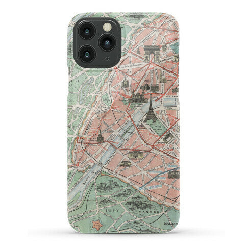 Vintage Paris Map Phone Case