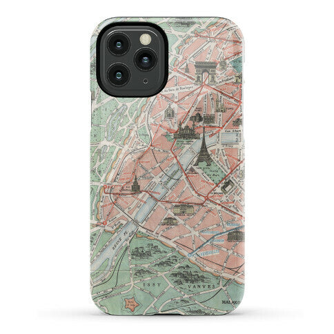 Vintage Paris Map Phone Case