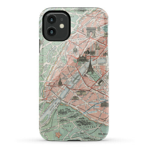 Vintage Paris Map Phone Case