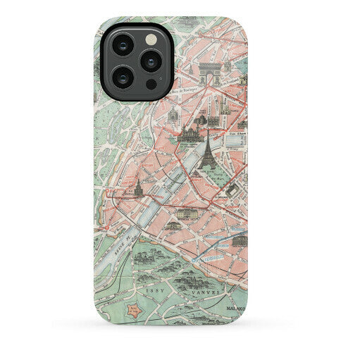 Vintage Paris Map Phone Case