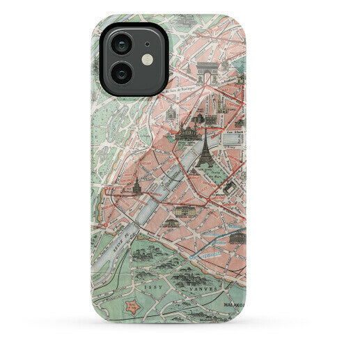 Vintage Paris Map Phone Case