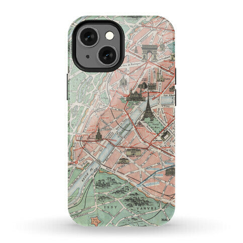 Vintage Paris Map Phone Case