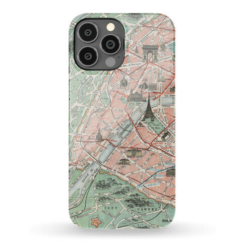 Vintage Paris Map Phone Case