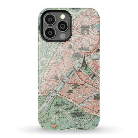 Vintage Paris Map Phone Case