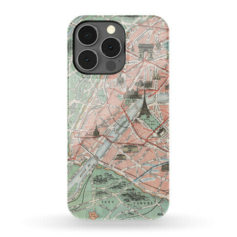 Vintage Paris Map Phone Case