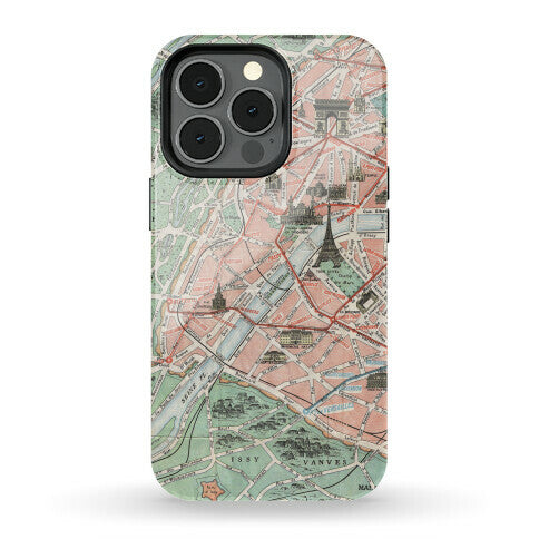 Vintage Paris Map Phone Case