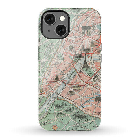 Vintage Paris Map Phone Case