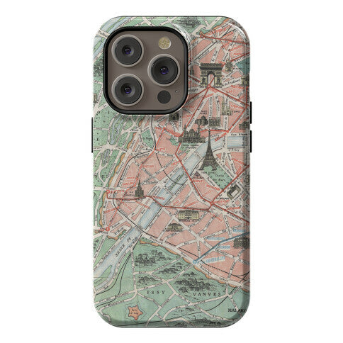 Vintage Paris Map Phone Case