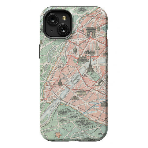 Vintage Paris Map Phone Case
