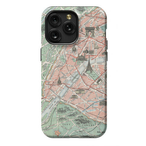 Vintage Paris Map Phone Case