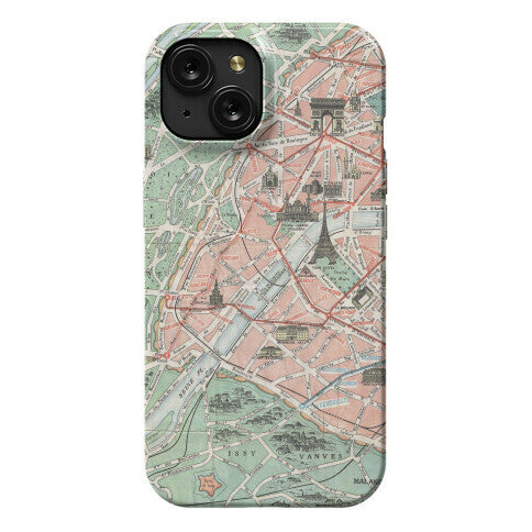 Vintage Paris Map Phone Case