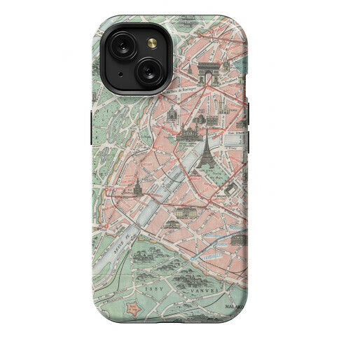 Vintage Paris Map Phone Case