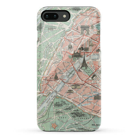 Vintage Paris Map Phone Case