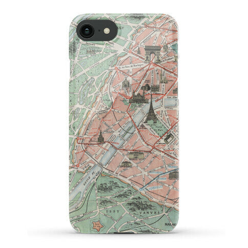Vintage Paris Map Phone Case