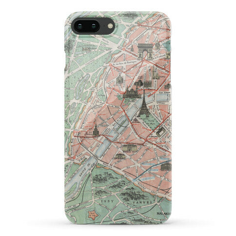 Vintage Paris Map Phone Case