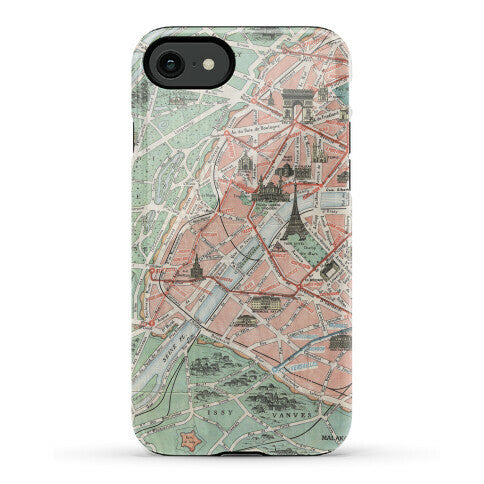 Vintage Paris Map Phone Case