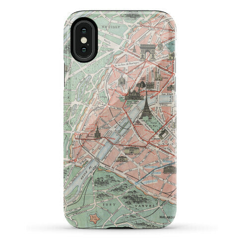 Vintage Paris Map Phone Case