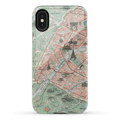 Vintage Paris Map Phone Case