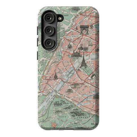 Vintage Paris Map Phone Case