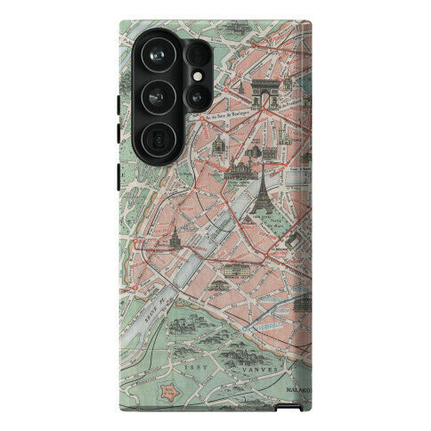 Vintage Paris Map Phone Case