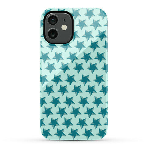 Teal Star Pattern Phone Case