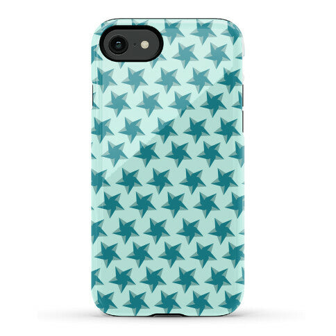 Teal Star Pattern Phone Case