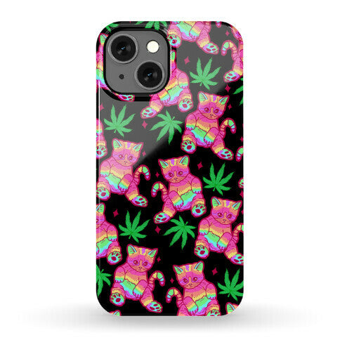 Rainbow Weed Kitty Phone Case