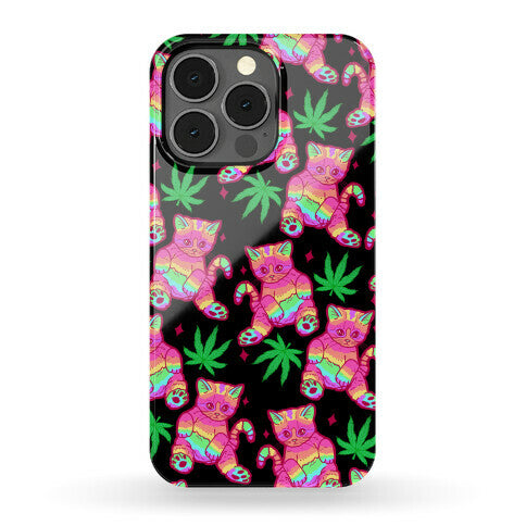 Rainbow Weed Kitty Phone Case