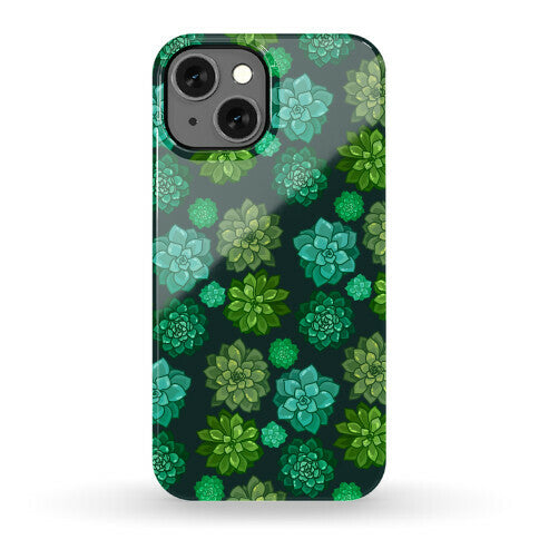 Green Succulent Pattern Phone Case