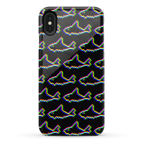 Glitch Shark Pattern Phone Case