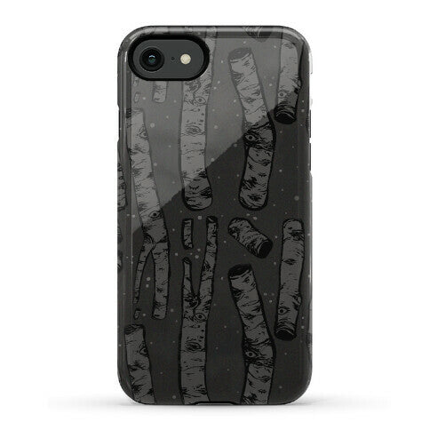 Birch Trees in the Darkness Phone Case