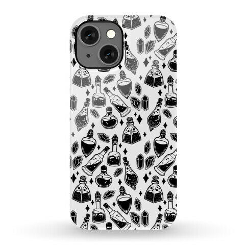 Black On White Potions Pattern Phone Case