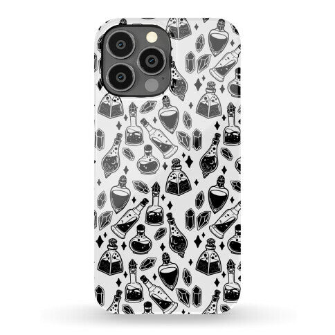 Black On White Potions Pattern Phone Case