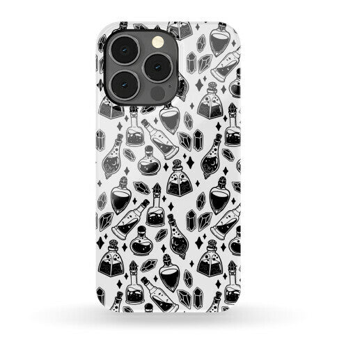 Black On White Potions Pattern Phone Case