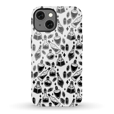 Black On White Potions Pattern Phone Case