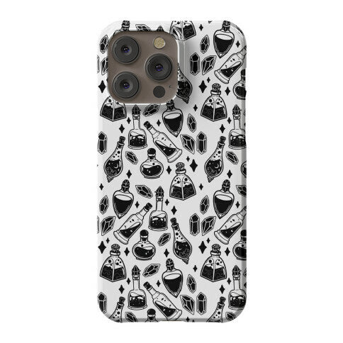 Black On White Potions Pattern Phone Case